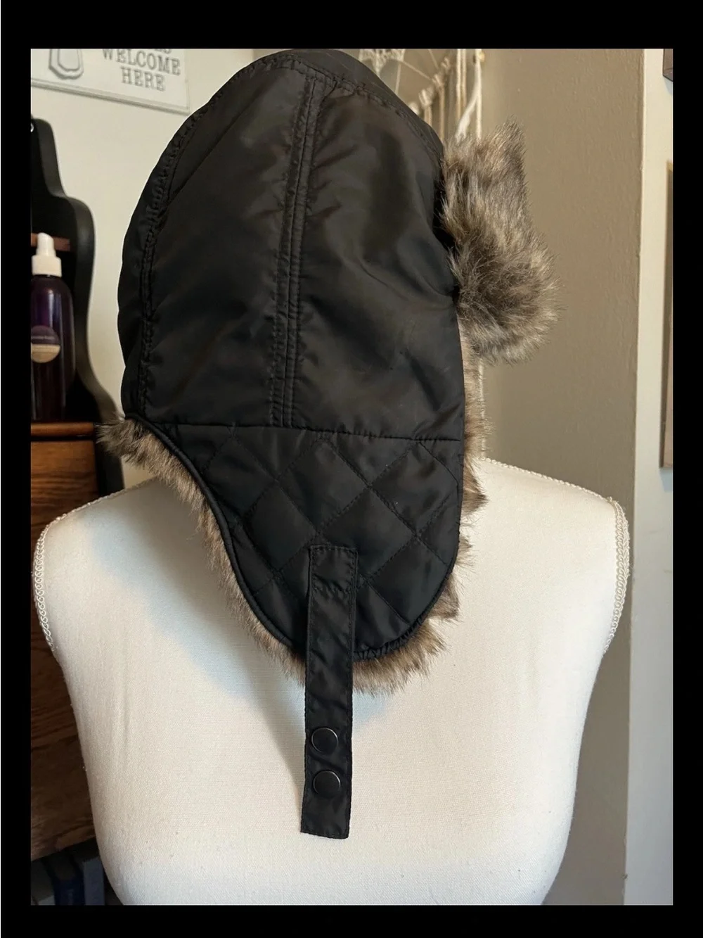 Banana Republic Unisex Brown Faux Fur Trapper Hat